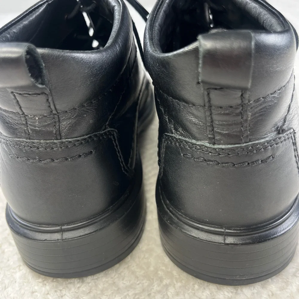 ECCO Gore-Tex Mens Black Leather Chukka Boots Lace Up Ankle Shoes Size 42 59774